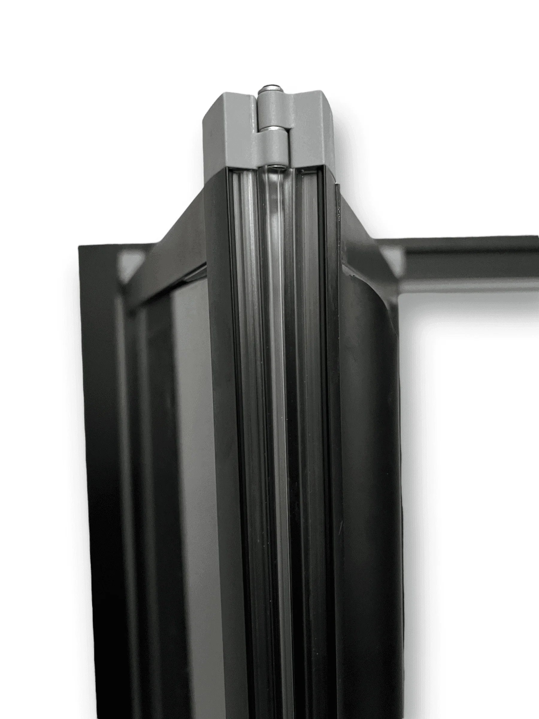 FOLdoûr Bi Fold Accordion Aluminium Frame Frosted Acrylic Shower Screen Door Designed for a Campervan