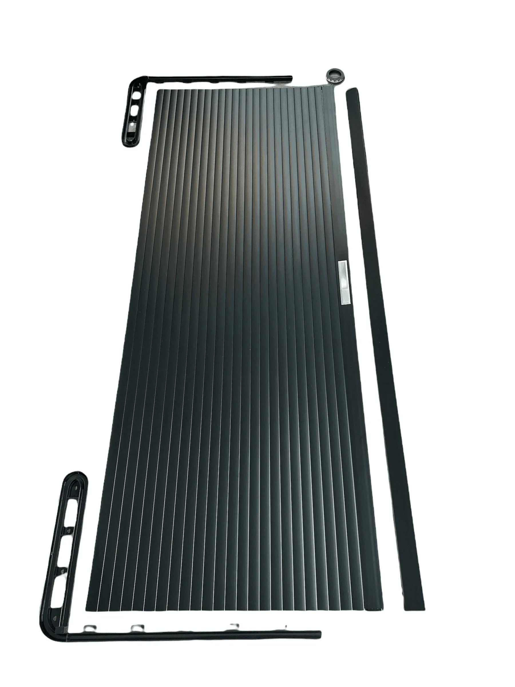 Horizontal Slide Tambour Door Silver kit - 1000mm up to 1600mm tall Spiral track-TAMdour-Black door,Black door black handle,black door white handle,black door with silver handle,Black door with white handle,cupboard door,door,horizontal slide,kitchen door,shower,shower door,Tambour door,Tambour shower door