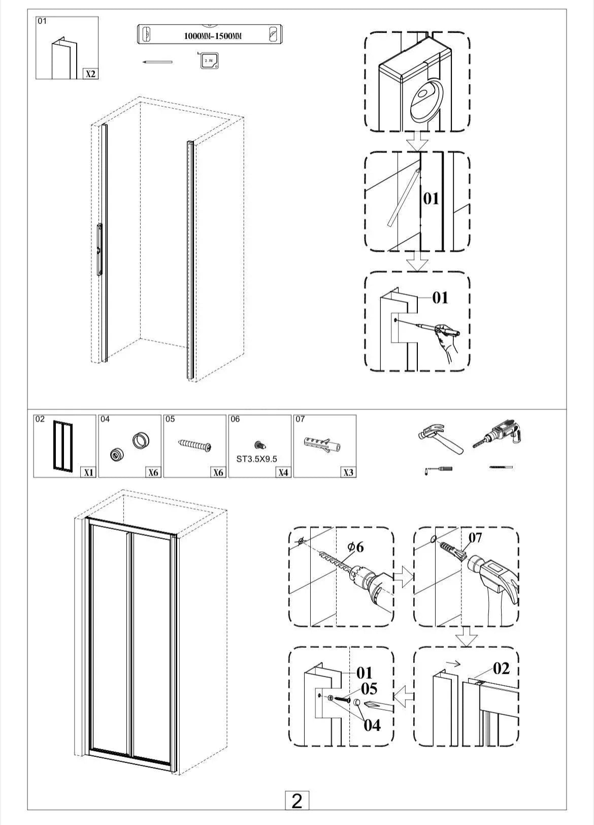 FOLdoûr Bi Fold Accordion Aluminium Frame Frosted Acrylic Shower Screen Door Designed for a Campervan