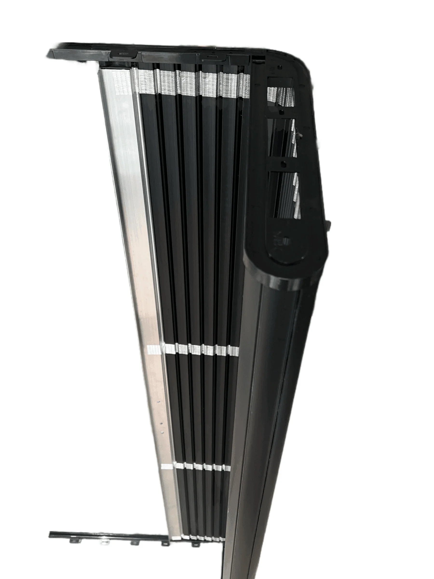 Horizontal Slide Tambour Door Silver kit - 1000mm up to 1600mm tall Spiral track-TAMdour-Black door,Black door black handle,black door white handle,black door with silver handle,Black door with white handle,cupboard door,door,horizontal slide,kitchen door,shower,shower door,Tambour door,Tambour shower door