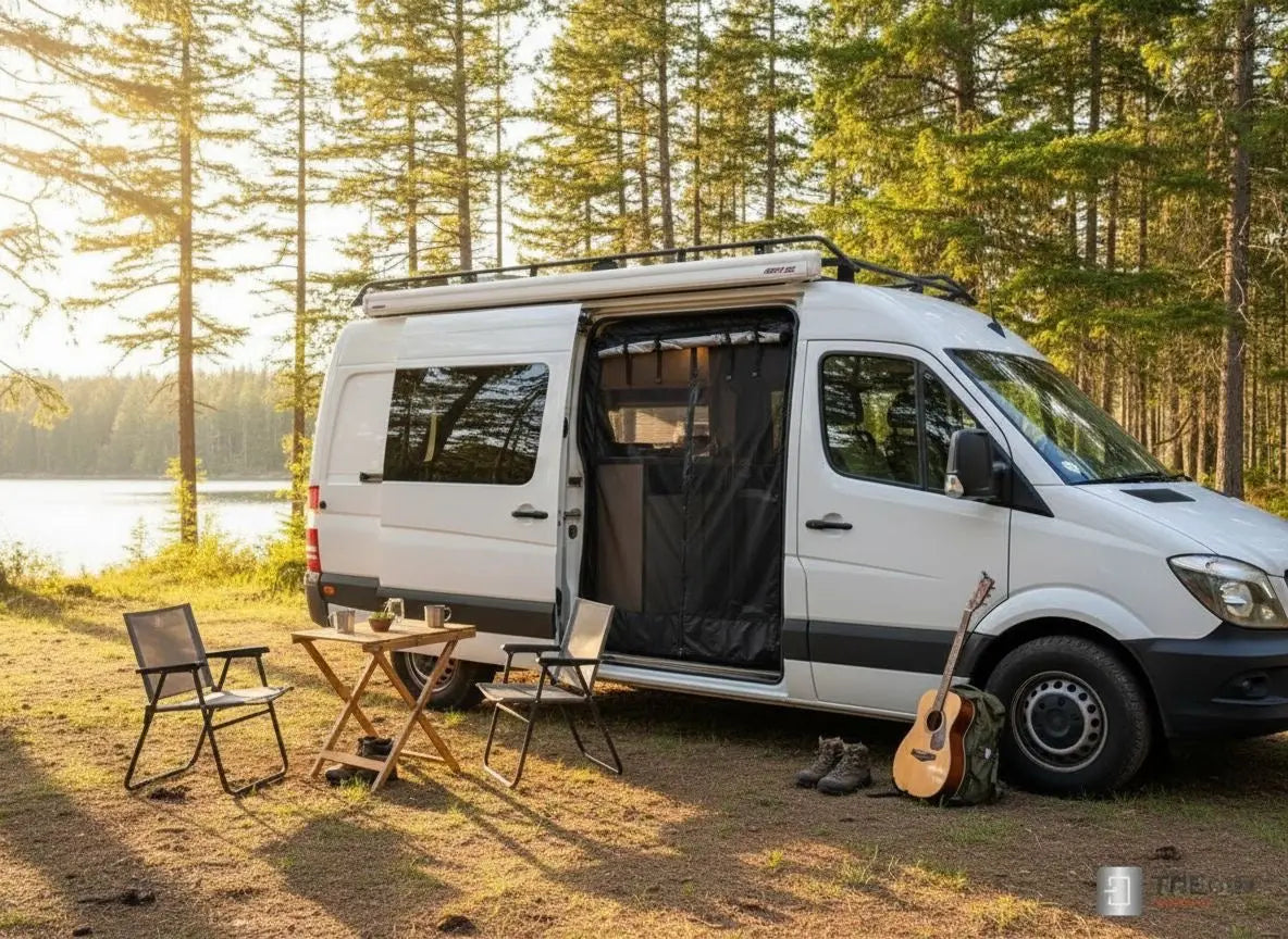 VANdoûr universal SWB or MWB / LWB Waterproof Magnetic Close Mosquito, Fly, Bug, Privacy Double layer Screen THEdoûr Bespoke