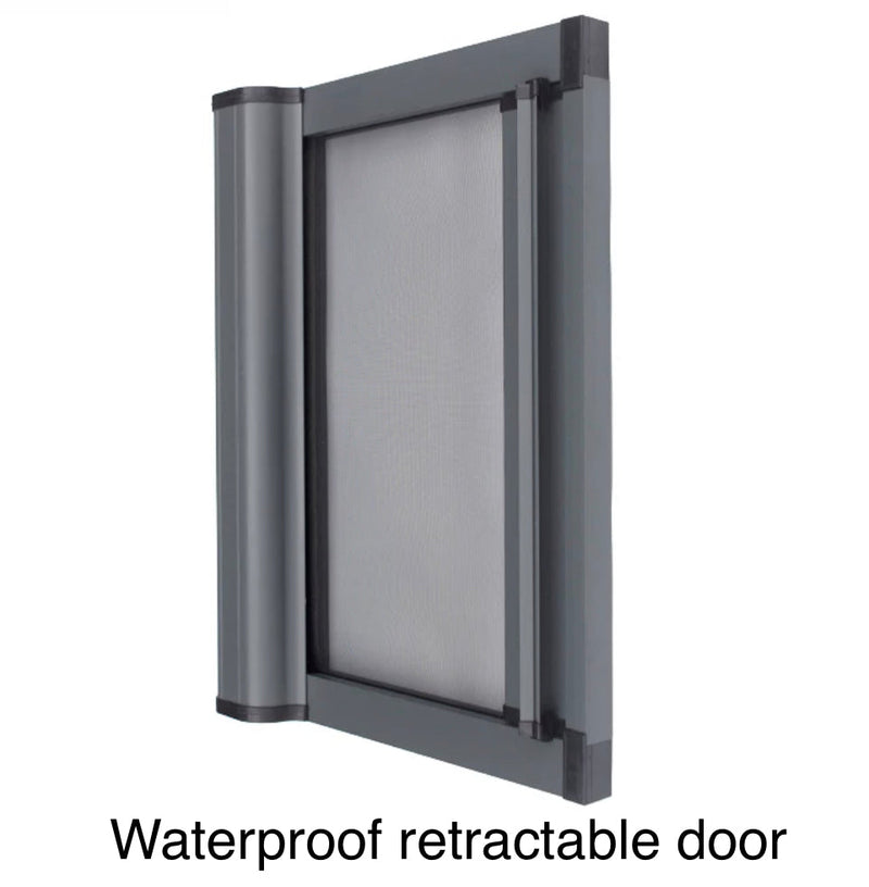 Load image into Gallery viewer, ROLdour Single Retractable door kit - Gloss Black frame-TAMdour-Dark grey,door,Drak grey,retractable dark grey door,ROLdour,shower,shower door
