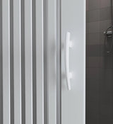 FLEXdoûr Round Folding PVC Shower Enclosure Door with Side Opening 1850mm Height x Various Reducible Width "Made in Italy"