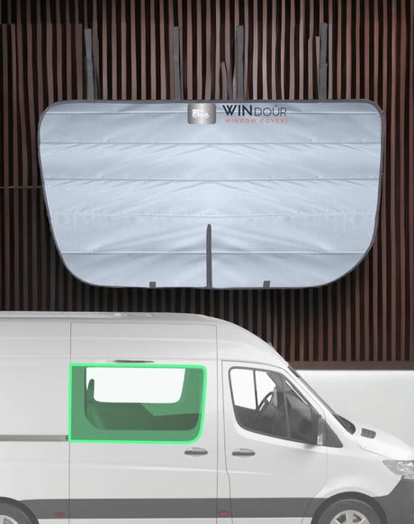 WINdoûr Insulated Magnetic Window Cover for Sprinter Siding Door & Blackout for Models 2019 - 2023