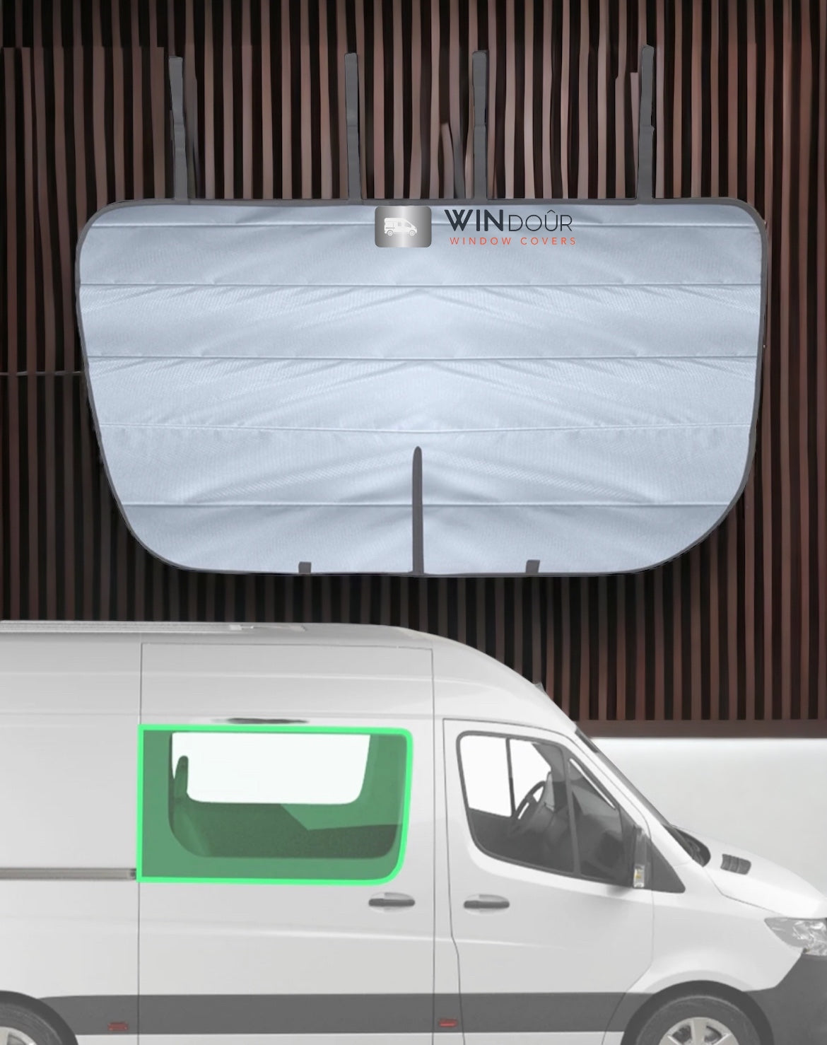 WINdoûr Isolierte magnetische Fensterabdeckung für Sprinter-Seitentür und Verdunkelung für Modelle 2019 – 2023