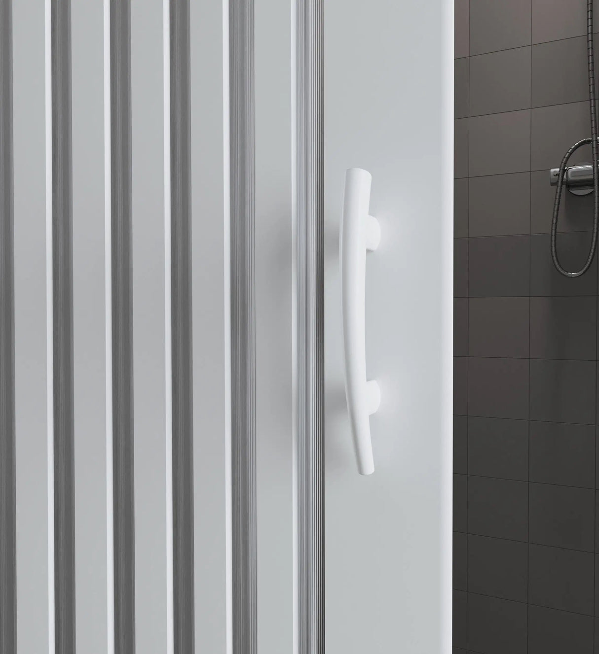 FLEXdoûr Folding PVC Bath Enclosure Doors - Central Opening, Corner Shower, 1500mm Height x 1700mm Adjustable Width | Made in Italy