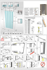 FLEXdoûr Folding PVC Shower Enclosure Door with Side Opening 1850mm Height x Various Reducible Width "Made in Italy"