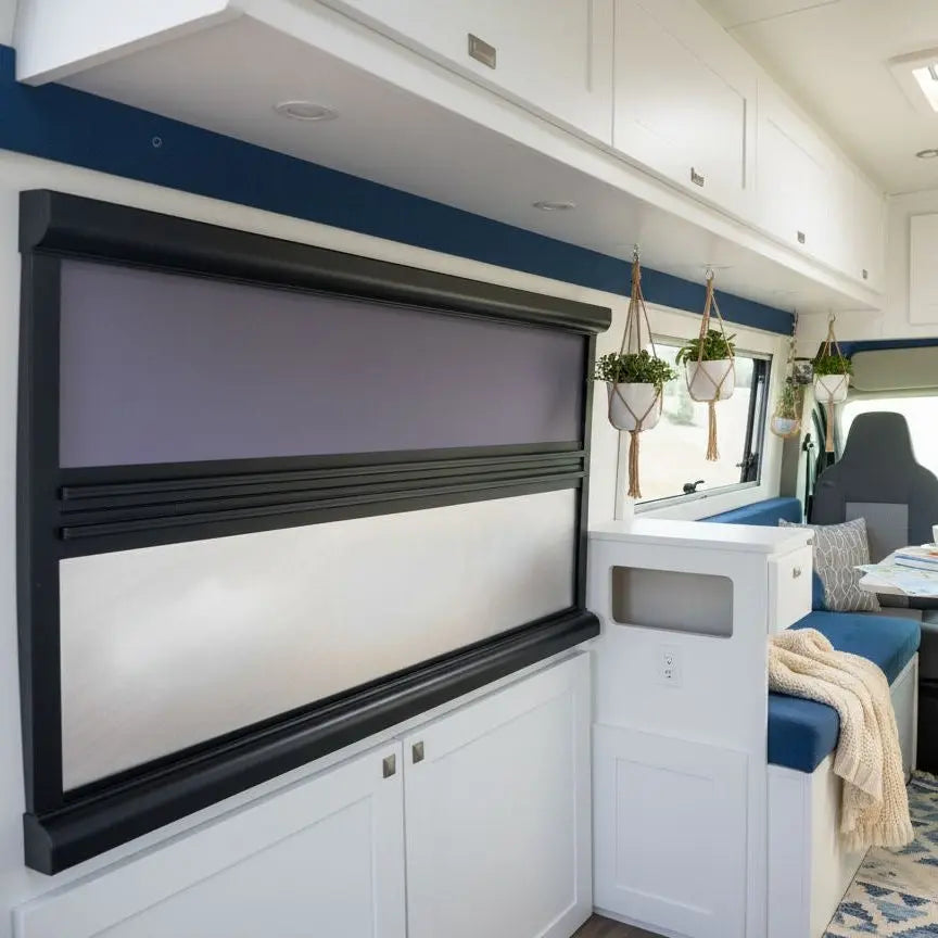 ROLdoûr Slimline Duo - Vertical Blind – Blackout Retractable Fabric & Net, Made to Measure (1000mm–1500mm Wide x 1000mm–1500mm Tall) TAMdour