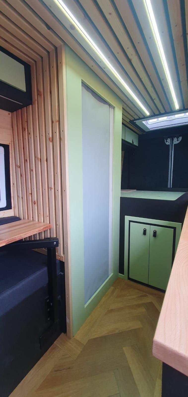 ROLdour Campervan / RV Shower Door - Custom Made to the MM Choose from 1600mm to 1799mm Tall x 500mm up to 1000mm Wide Frame. Various Colour Frames & Fabrics