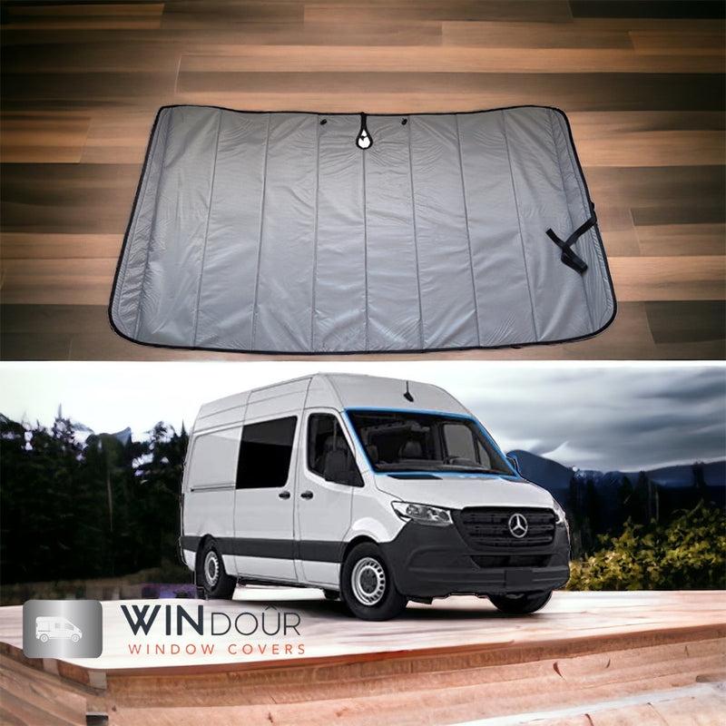 Load image into Gallery viewer, WINdoûr insulated Magnetic Windscreen ￼&amp; Blackout Window Cover for All Sprinter Models.
