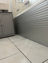 Zilveren deurkit - Zwarte handgreep 1000 mm tot 1400 mm hoog