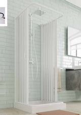 FLEXdoûr 3 Side Folding PVC Shower Enclosure Doors with central Opening 1850mm Height x Various Reducible Widths "Made in Italy"