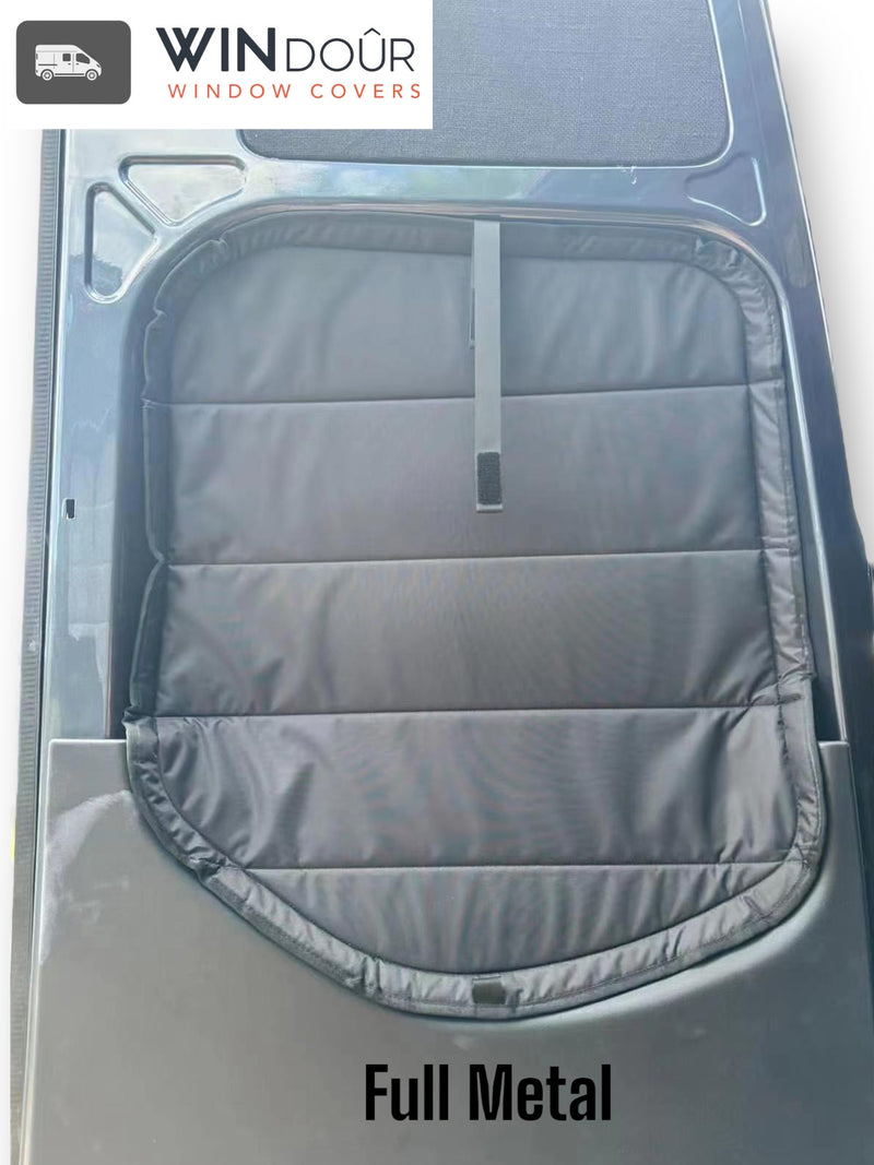 Load image into Gallery viewer, WINdoûr insulated￼ Magnetic Window Covers for All Sprinter Models, Rear Barn Door A Pair of, Blackout Covers with Large Net Accessory ￼Storage Pocket.

