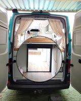 ROLdour Campervan impermeable retráctil negro brillante, kit de puerta de ducha RV Tambour Alternative