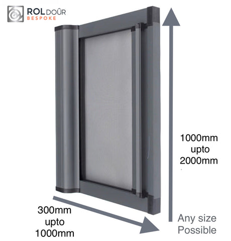 ROLdour Single Retractable door kit - Gloss Black frame-TAMdour-Dark grey,door,Drak grey,retractable dark grey door,ROLdour,shower,shower door