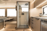 ROLdour Apple Gold Einziehbares Wasserdichtes Wohnmobil-Duschtür-Set