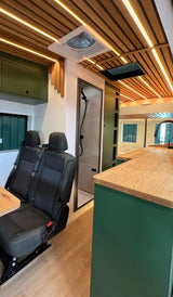 ROLdour Golden Oak Retractable Waterproof Campervan, RV Shower door kit Tambour Alternative