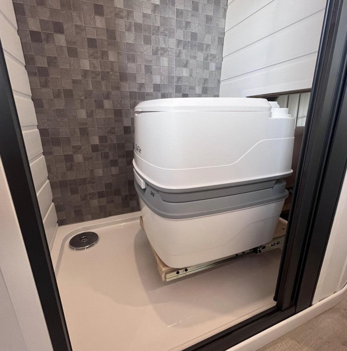 ROLdour Campervan / RV Shower Door - Custom Made to the MM Choose from 1600mm to 1799mm Tall x 500mm up to 1000mm Wide Frame. Various Colour Frames & Fabrics