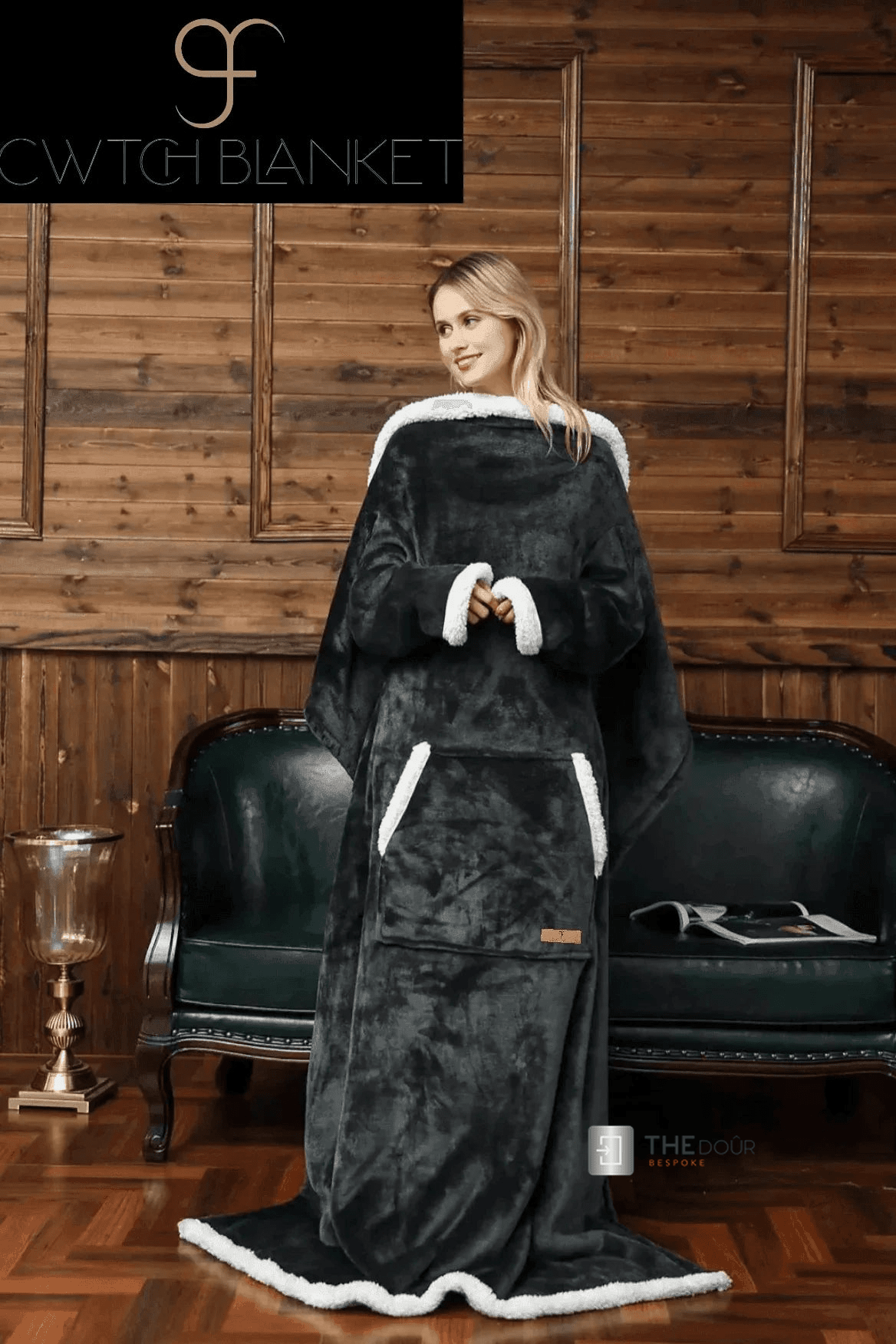 CwtchBlanket Giant 200cm x 170cm Extra Thick Sherpa Fleece Camper Blanket