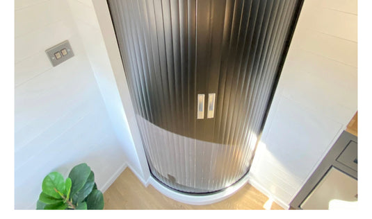 Zilveren deurkit - Zwarte handgreep 1000 mm tot 1400 mm hoog
