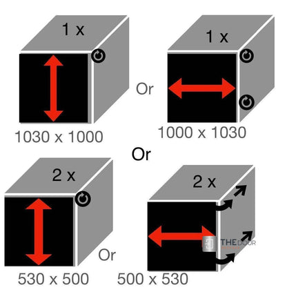 Easy Cut Tambour Vertical or Horizontal Sliding Door Kit & Parts, Up to 1000mm x 1000mm Area.