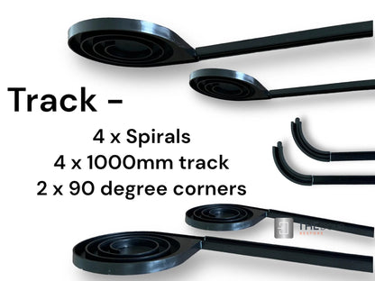Easy Cut Tambour Vertical or Horizontal Sliding Door Kit & Parts, Up to 1000mm x 1000mm Area.