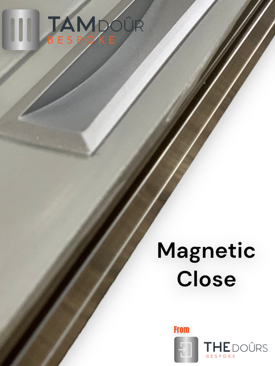 Zilveren deurkit - Witte handgreep van 1000 mm tot 1400 mm hoog