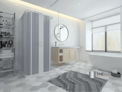 FLEXdoûr 3 Side Folding PVC Shower Enclosure Doors with central Opening 1850mm Height x Various Widths