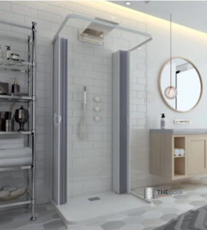 FLEXdoûr 3 Side Folding PVC Shower Enclosure Doors with central Opening 1850mm Height x Various Widths