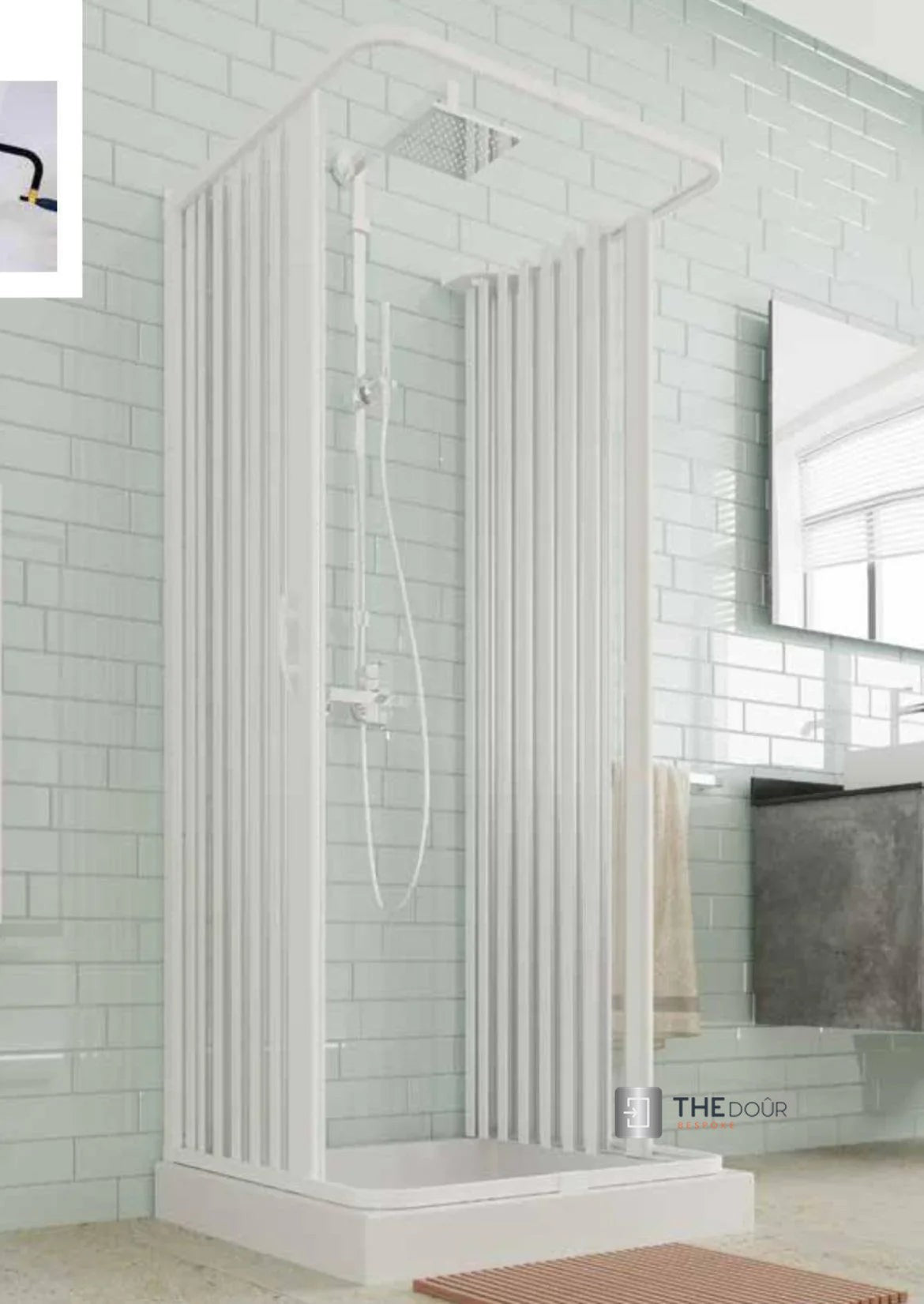 FLEXdoûr 3 Side Folding PVC Shower Enclosure Doors with central Opening 1850mm Height x Various Widths