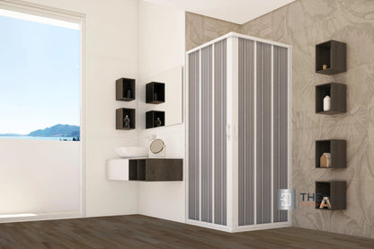 FLEXdoûr Corner PVC Shower Door with central Opening 1850mm Height x Various Reducible Width