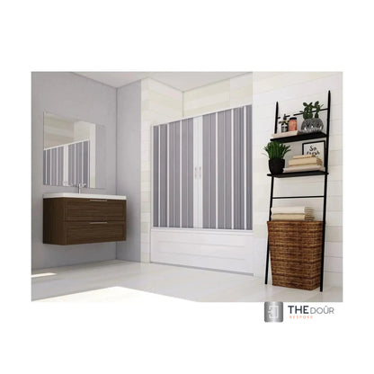 FLEXdoûr Folding PVC Bath Enclosure Doors - Central Opening, 1500mm Height x 1700mm Width (Adjustable to 1400mm) | Made in Italy