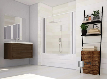 FLEXdoûr Folding PVC Bath Enclosure Doors - Central Opening, 1500mm Height x 1700mm Width (Adjustable to 1400mm) | Made in Italy