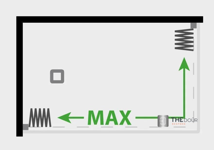 FLEXdoûr Folding PVC Bath Enclosure Doors - Central Opening, Corner Shower, 1500mm Height x 1700mm Adjustable Width | Made in Italy