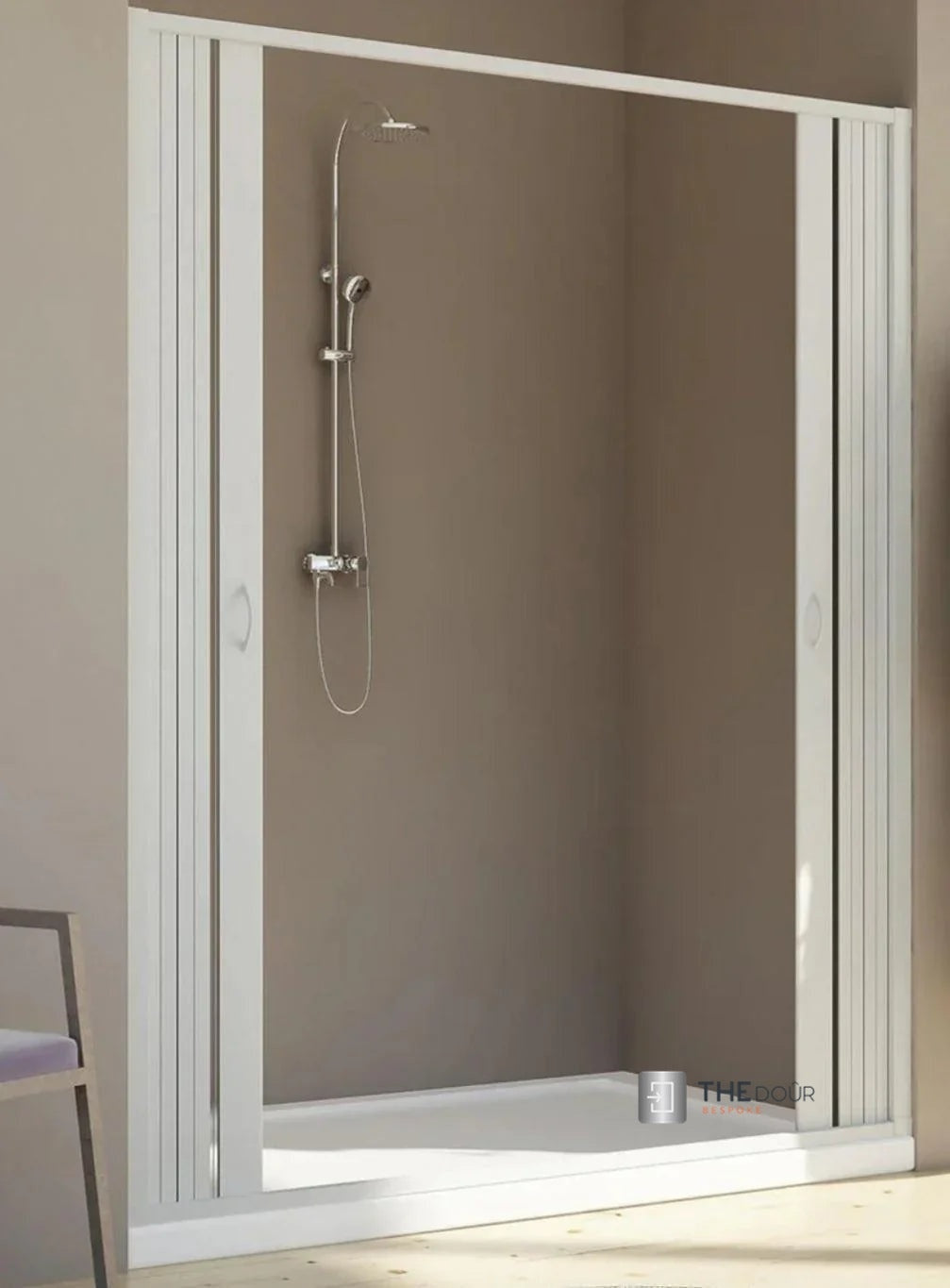 FLEXdour Folding PVC Shower Enclosure Doors Central Opening 1850mm Height x Various Width