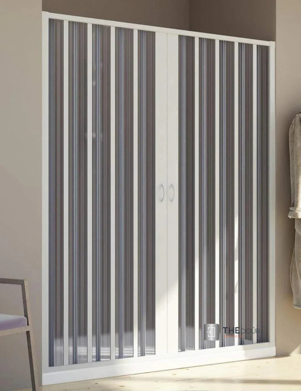 FLEXdour Folding PVC Shower Enclosure Doors Central Opening 1850mm Height x Various Width