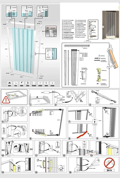 FLEXdoûr PVC Folding Shower Door with Side Opening 1850mm Height x Various Width