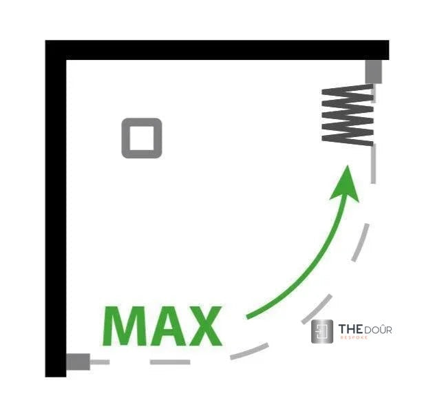 FLEXdoûr PVC Shower Door with Side Opening 1850mm Height x Reducible Width