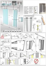 FLEXdoûr Folding PVC Shower Enclosure Doors Central Opening 1850mm Height x Various Reducible Width "Made in Italy"