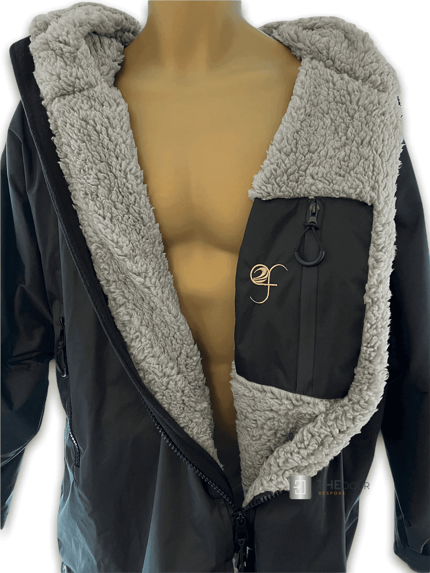 GF Large Dry Beach Changing Robe, Sherpa Fleece Lining - Waterproof, Windproof Oversized Coat - Swimming - Water-sports