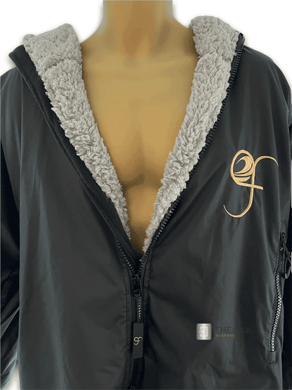 GF Large Dry Beach Changing Robe, Sherpa Fleece Lining - Waterproof, Windproof Oversized Coat - Swimming - Water-sports