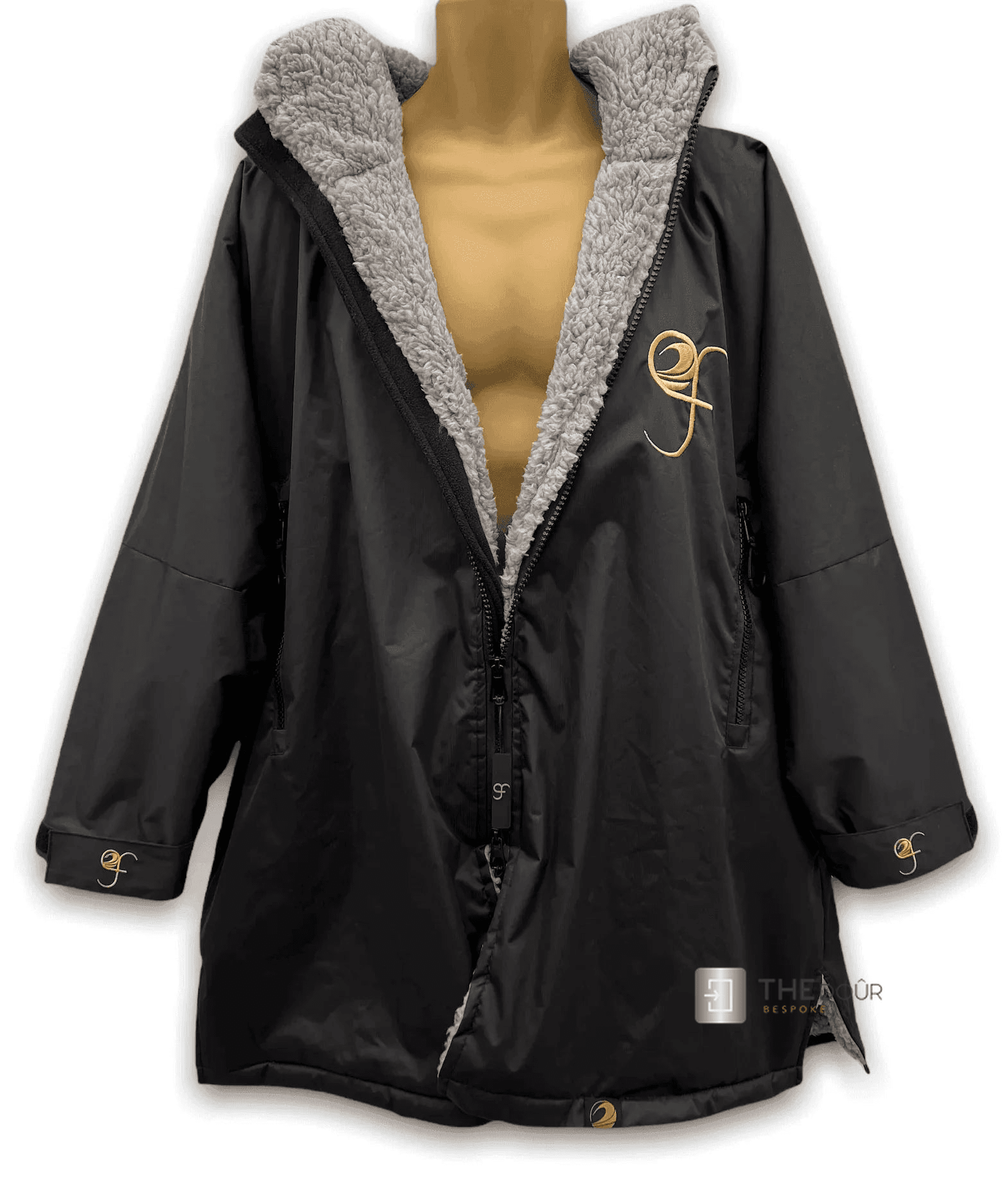 GF Large Dry Beach Changing Robe, Sherpa Fleece Lining - Waterproof, Windproof Oversized Coat - Swimming - Water-sports