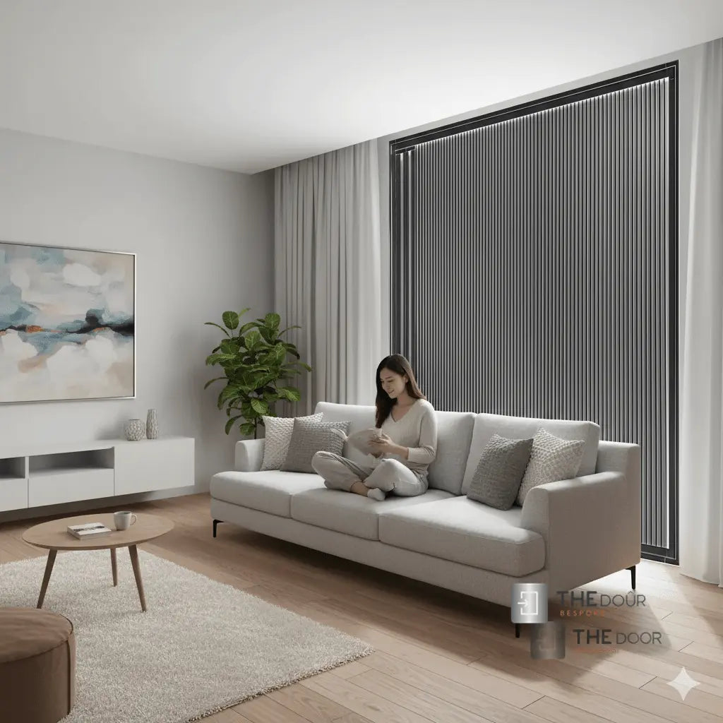 BLINDdoûr Trackless Honeycomb Insulated Blackout Blind Door - up to 2000mm Tall x up to 2000mm Wide NETdoûr