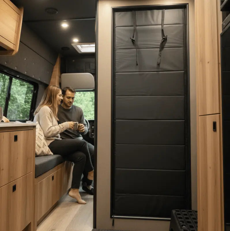 ZIPdoûr Shower Door 4x4 Camper Van / RV - Double Insulated Zip Close in Various Sizes ZIPdoûr