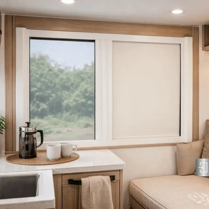 ROLdour Bespoke Large Double Slide Made to Measure Complete Blackout Blind & Net / Screen TAMdour