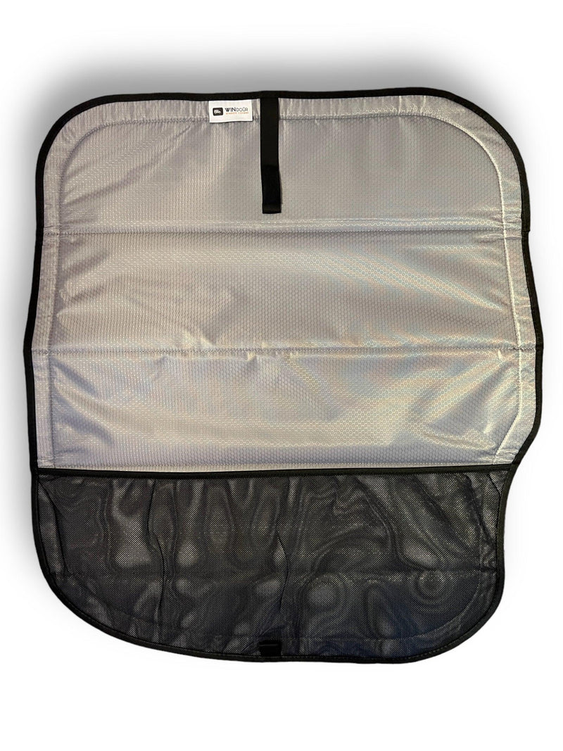 Load image into Gallery viewer, WINdoûr insulated￼ Magnetic Window Covers for All Sprinter Models, Rear Barn Door A Pair of, Blackout Covers with Large Net Accessory ￼Storage Pocket.
