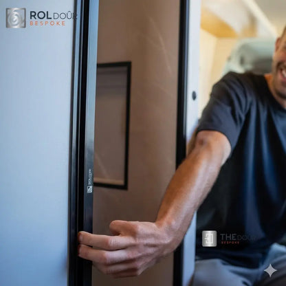 ROLdoûr Bespoke Blackout Privacy Door Screen up to 2000mm Tall, Retractable Roller Magnetic Close Made to Measure THEdoûr Bespoke