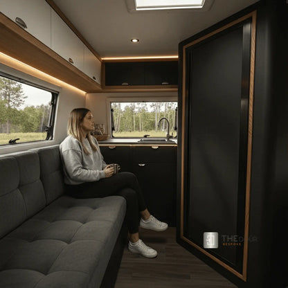 ROLdour Noir Campervan / RV Shower Door Custom Made to Measure From 1500mm up to 2000mm Tall THEdoûr Bespoke