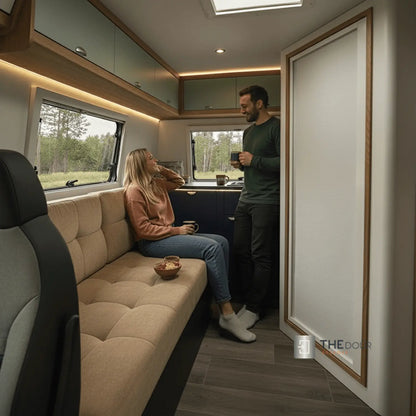 ROLdour Blanc Campervan / RV Shower Door Custom Made to Measure From 1500mm up to 2000mm Tall THEdoûr Bespoke