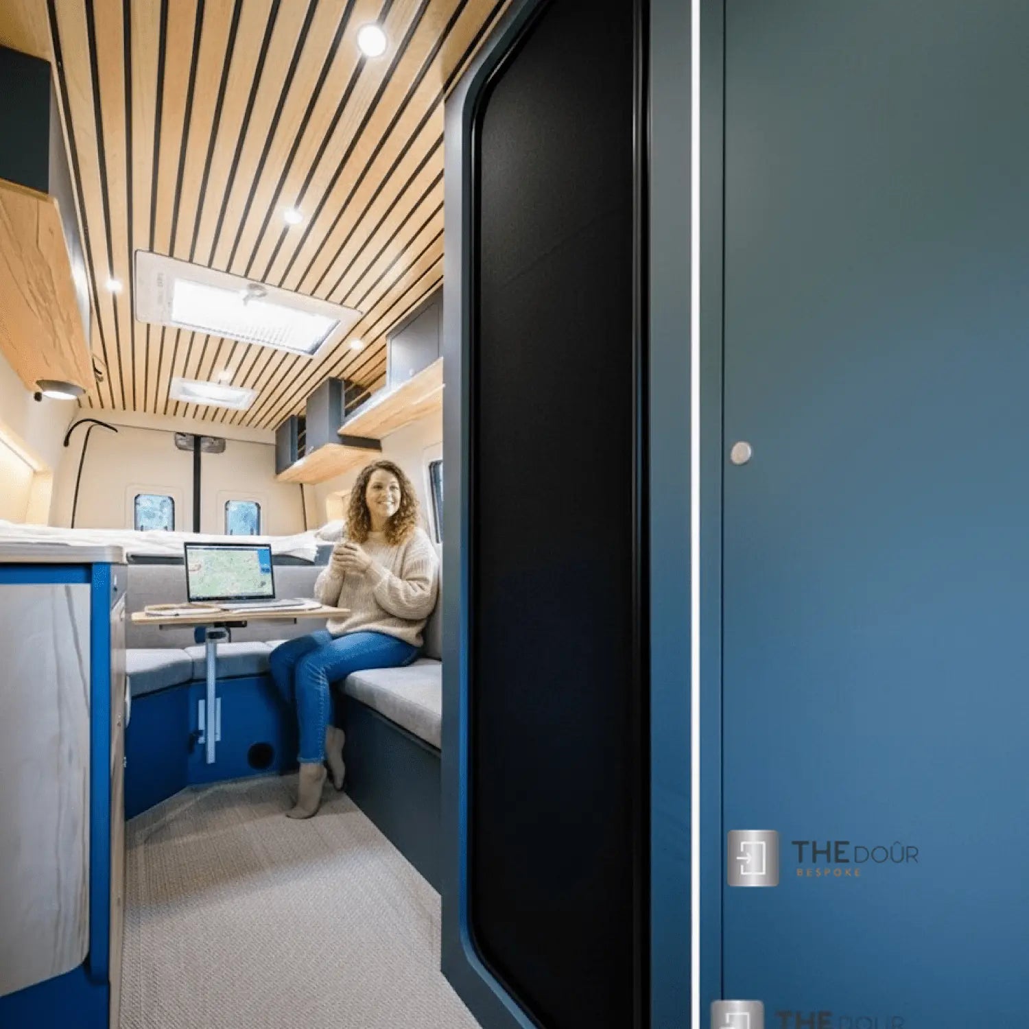 ROLdour Noir Campervan / RV Shower Door Custom Made to Measure From 1500mm up to 2000mm Tall THEdoûr Bespoke